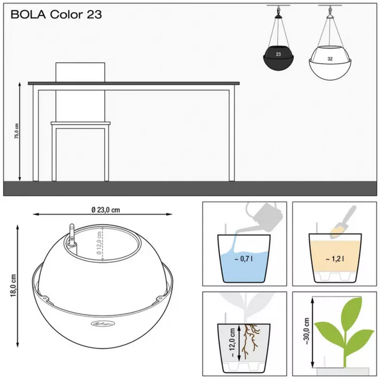 Lechuza Bola Hanging Planter