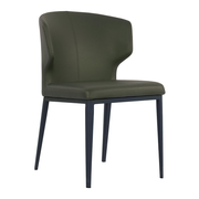 Thurston Leatherette Dining Chair With Black Metal Base